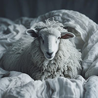 Thumbnail von einem Schaf im Bett